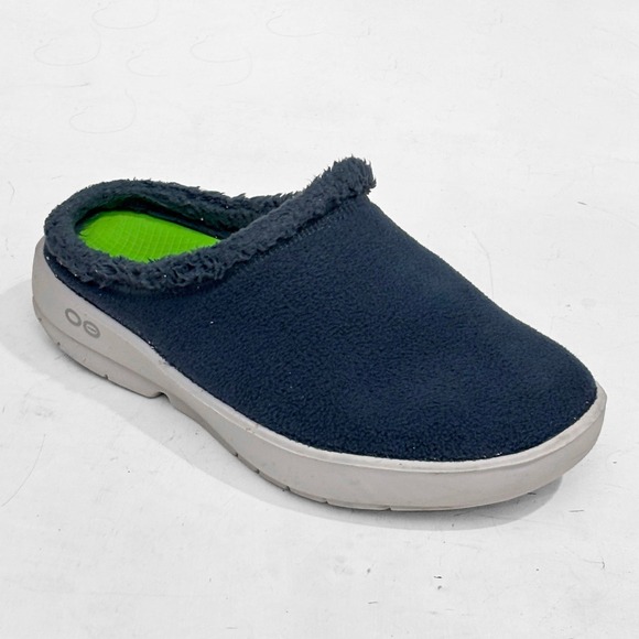 OOFOS Other - OOFOS OOcoozie Faux Sherpa Mule Blue Recovery Slipper Mens 10 Comfort Soft Cozy